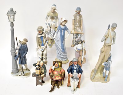 Lot 140 - A Lladro model 'The Lamplighter', together...
