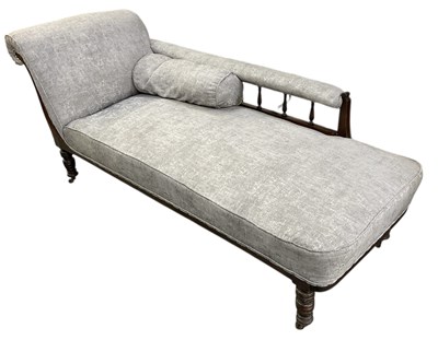 Lot 52 - An Edwardian mahogany silver upholstered...
