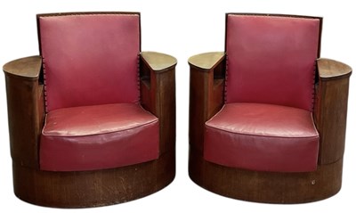 Lot 10 - A pair of 1920s/30s Art Deco walnut veneered...