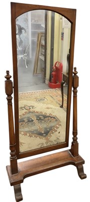 Lot 47 - A large Victorian mahogany cheval mirror,...