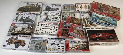 Lot 165 - TAMIYA; a quantity of kits, together with...