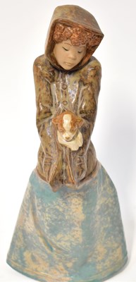 Lot 125 - NAO; a Gres Girl 'Figurine with Dog', with...