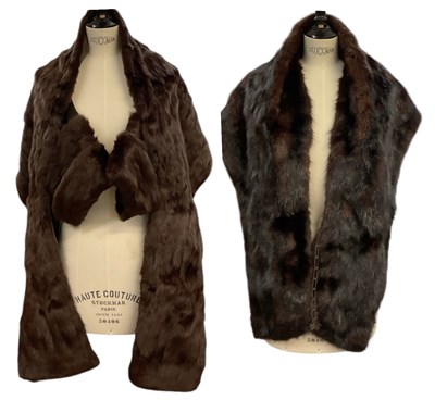 Lot 459 - Two vintage mink fur stoles, both length...