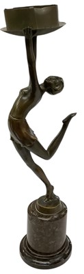 Lot 584 - A reproduction Art Deco style bronze figure of...