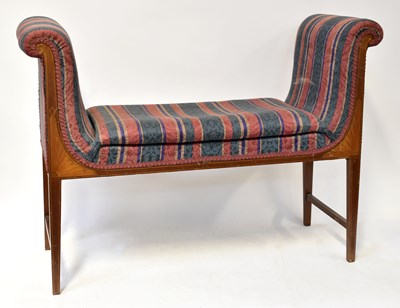 Lot 28 - An Edwardian inlaid mahogany window seat with...