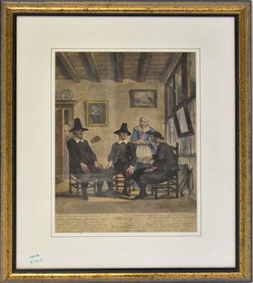 Lot 447 - FISHER; coloured engraving 'Marriage...