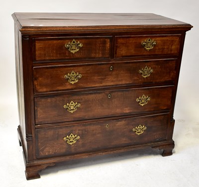 Lot 47 - A George III oak and mahogany crossbanded...