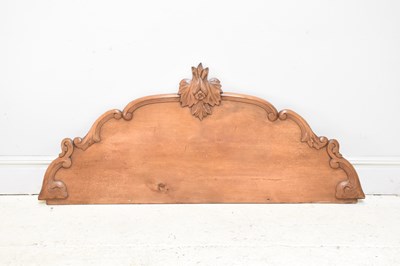 Lot 97 - A carved pine headboard, height 75cm, width...
