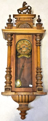 Lot 100 - A Vienna regulator wall clock, the case...