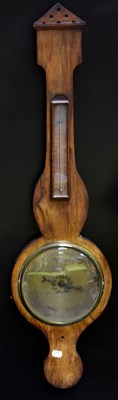 Lot 102 - A 19th century mahogany banjo barometer with...