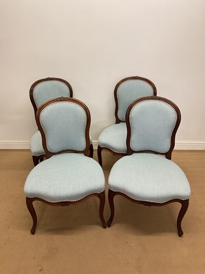 Lot 743 - A set of four 19th century French walnut salon...