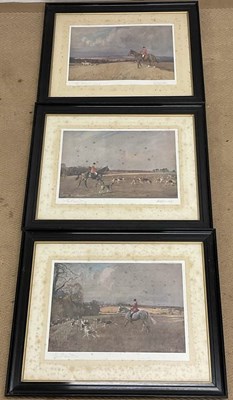 Lot 550 - LIONEL EDWARDS; three signed coloured hunting...