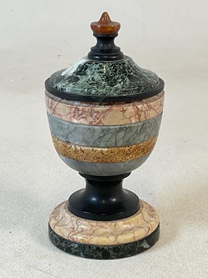Lot 171 - A 19th century specimen marble urn and cover,...