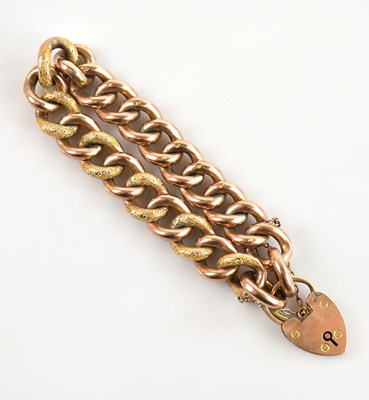 Lot 1158 - A 9ct gold curb link bracelet, stamped '9c’,...