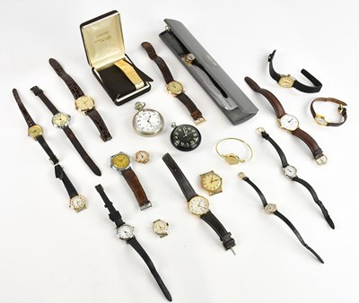 Lot 540 - INVICTA; a 9ct gold wristwatch, Roman numeral...