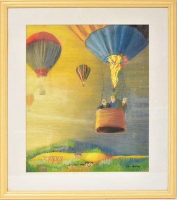 Lot 442 - JOHN MORLEY (born 1942); pastel, hot air...