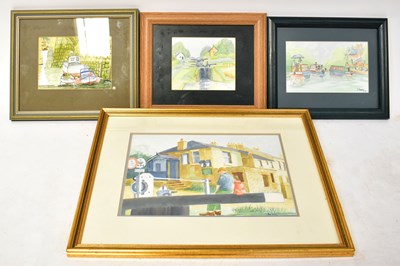Lot 385 - JOHN MORLEY (born 1942); watercolour, 'Marple...