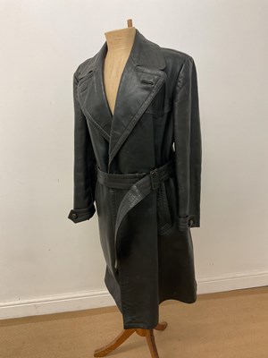 Lot 269 - A Striwa German Wehrmacht black leather coat.