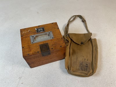 Lot 103 - A rare WWII Japanese morse key box and soldier'...