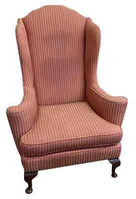 Lot 28 - A reproduction mahogany framed upholstered...