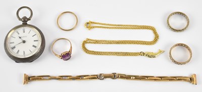 Lot 1284 - A 900 grade silver cased open face fob watch,...