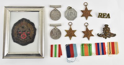 Lot 357 - Five WWII medals with ribbons, comprising 1939-...