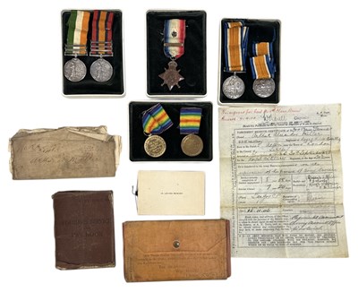 Lot 348 - Six WWI medals, awarded to Pte A. A. Miller,...