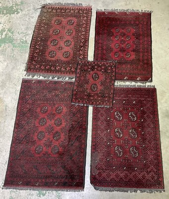Lot 721 - A group of five small hand woven Pakistan...