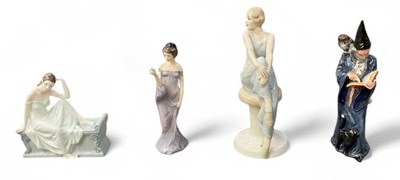 Lot 523 - ROYAL DOULTON; four porcelain figures...