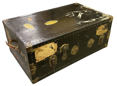 Lot 74 - An early 20th century wardrobe travelling...