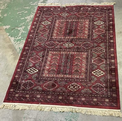 Lot 723 - A machine woven silk Beluchi rug, made in...