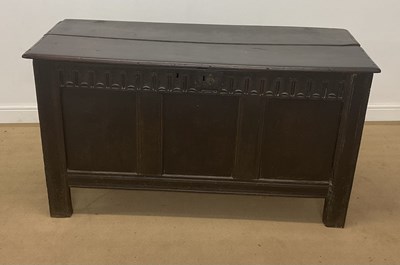Lot 803 - An 18th century oak coffer/blanket box, with...