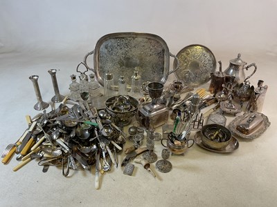 Lot 554 - A large quantity of silver plated items, to...