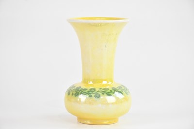 Lot 1906 - RUSKIN; a yellow vase with floral decoration,...