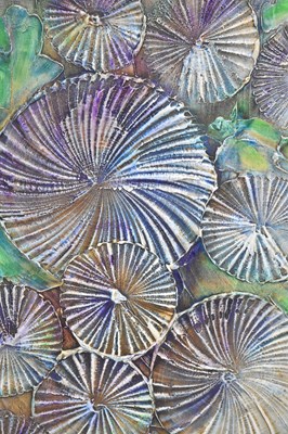 Lot 593 - TERRY WEBB; two oils on board, abstract...