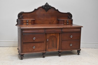 Lot 66 - A Victorian pine chiffonier with carved raised...