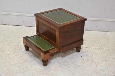 Lot 255 - Victorian mahogany library steps, height 46cm,...