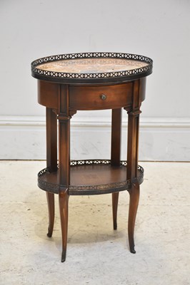 Lot 163 - A reproduction marble topped side table with a...