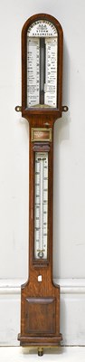 Lot 1024 - A Victorian oak Admiral Fitzroy barometer by...