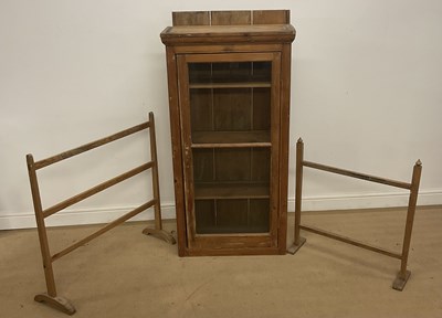 Lot 842 - A pine display cabinet with three fitted...