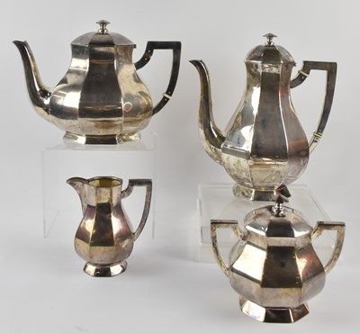 Lot 1139 - An 800 grade four piece tea and coffee service,...