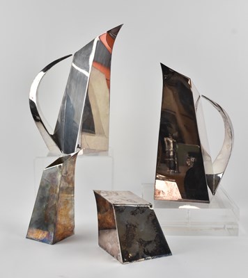 Lot 1136 - PAMPALONI; a pair of stylish angular 925...