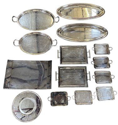 Lot 1105 - CHRISTOFLE; a pair of oval silver plated...