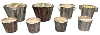 Lot 1116 - CHRISTOFLE; a pair of silver plated ice...