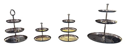 Lot 1117 - CHRISTOFLE; four silver plated three tiered...