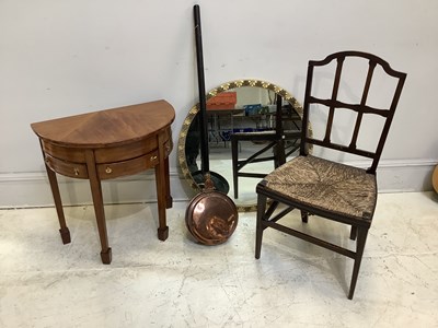 Lot 275 - A mahogany demi-lune side table with three...