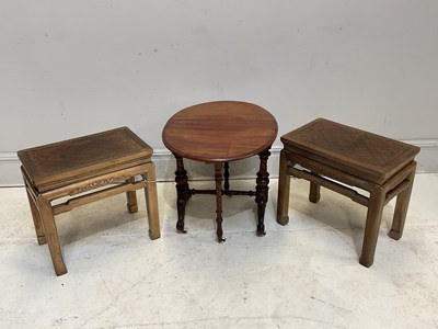 Lot 172 - A pair of Chinese carved rosewood coffee...