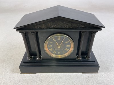 Lot 702 - A late 19th century French black slate...