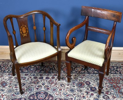 Lot 2871 - A Regency mahogany carver chair, on turned...