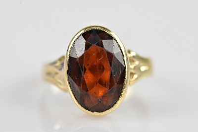 Lot 2598 - A Victorian yellow metal signet ring set with...